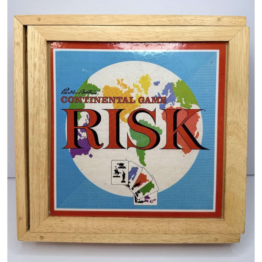 Risk Continental Bookshelf Board Game Nostalgia Series Wooden Box Complete Read